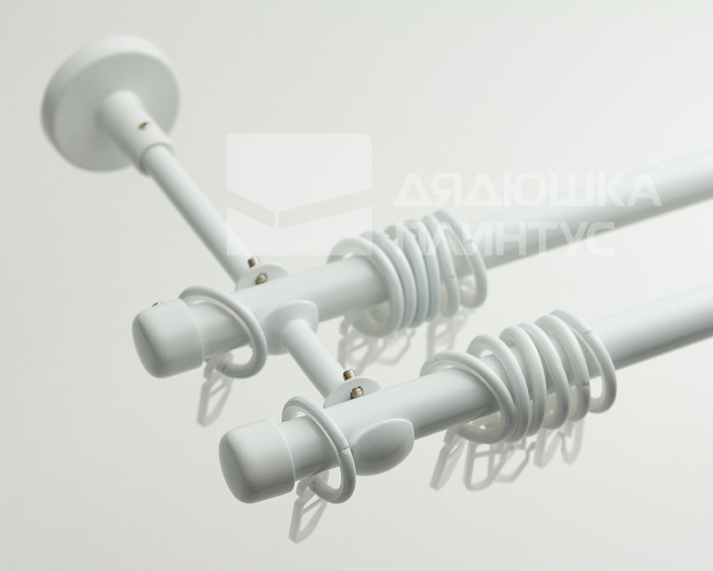 Карниз двухрядный кованый УЮТ d25мм 1,6м Белый