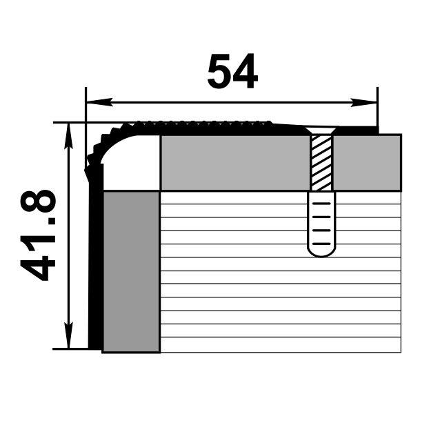 Порог угловой ПУ 02.1800.056 0,9 м Бетон темный
