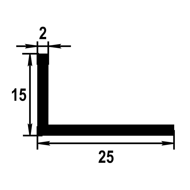 Уголок разнополочный 25х15 мм Уп 08.2000.504л Бронза. Цена за 5 штук.