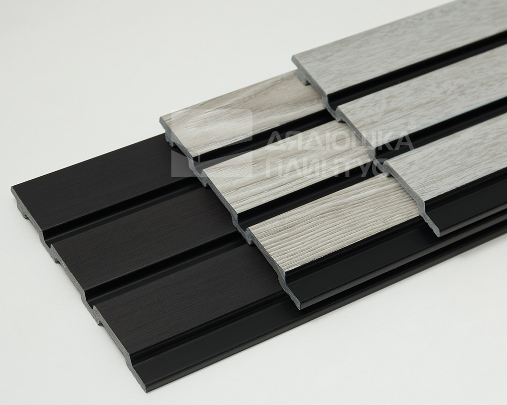 Панель вспененный полистирол ГРЕЙС 3D RAIL 120*2700 мм. Ясень серый