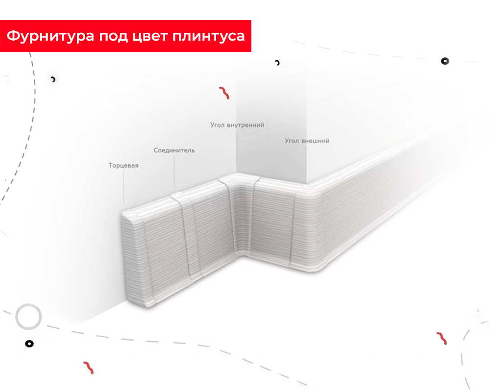Плинтус ПВХ со съемной панелью Идеал Деконика 70 мм 002 Светло - серый