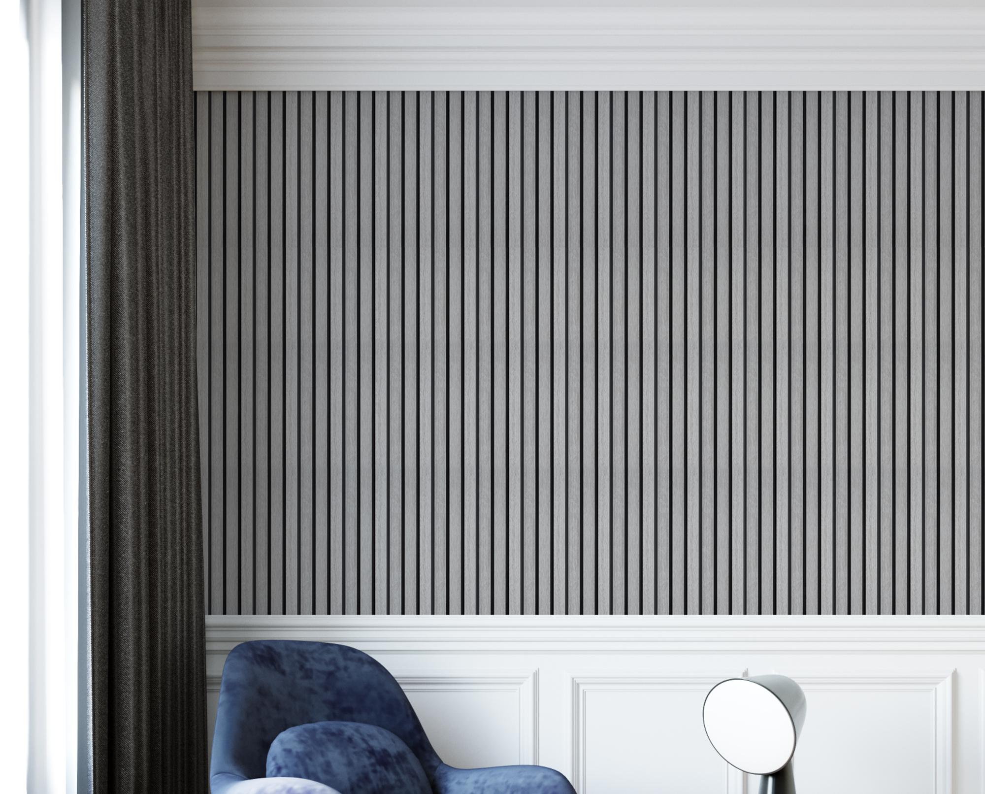 Панель вспененный полистирол ГРЕЙС 3D RAIL 120*2700 мм. Ясень серый