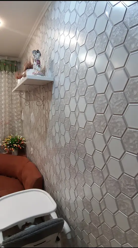 Панель ПВХ ГРЕЙС 973*492 10шт/уп Шестигранник Орхидеи. Цена указана за 4,8 м²