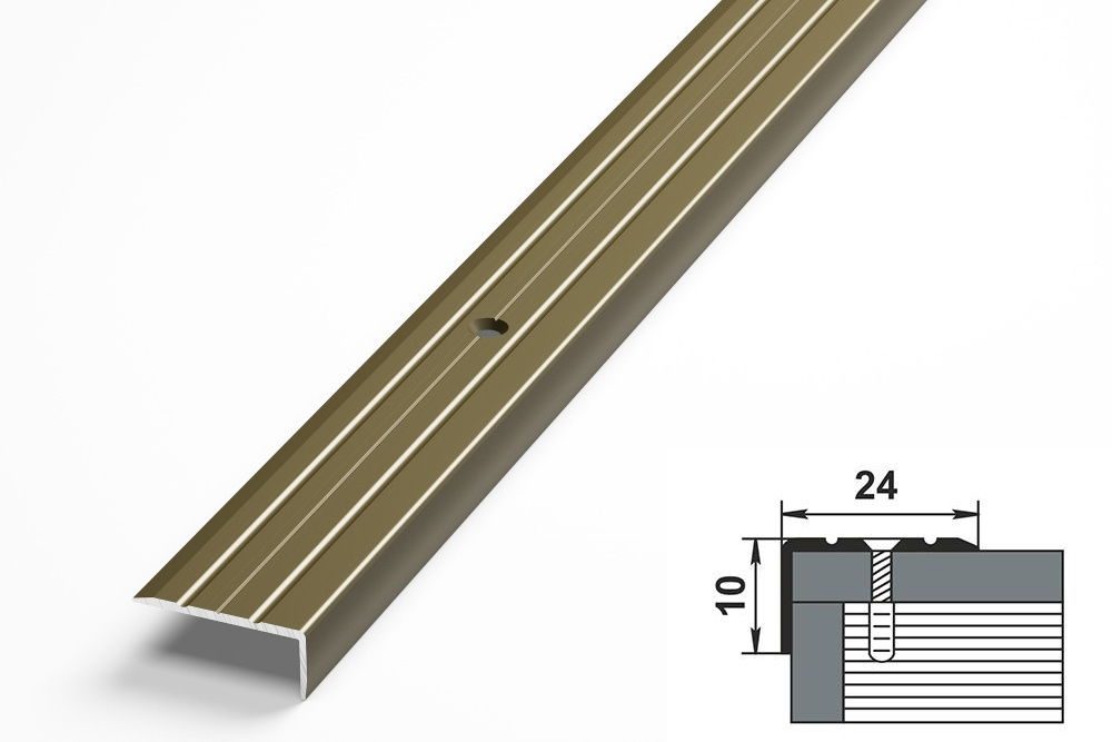 Порог угловой ПУ 01.2700.204л Бронза