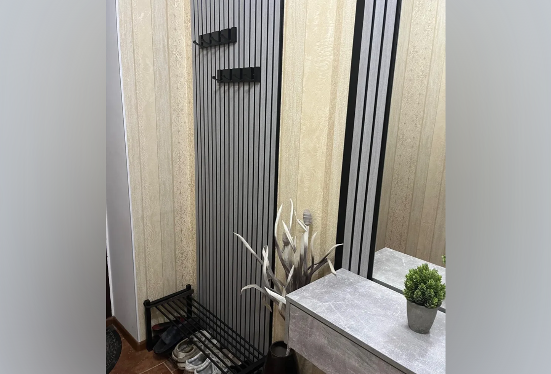 Панель вспененный полистирол ГРЕЙС 3D RAIL 120*2700 мм. Ясень серый