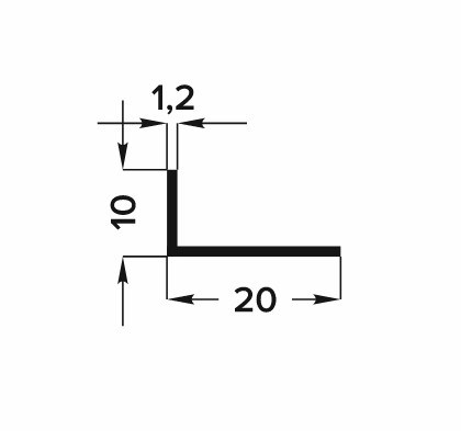 Уголок разнополочный 20*10 мм Уп 05.2000.542л Шампань. Цена за 5 штук.
