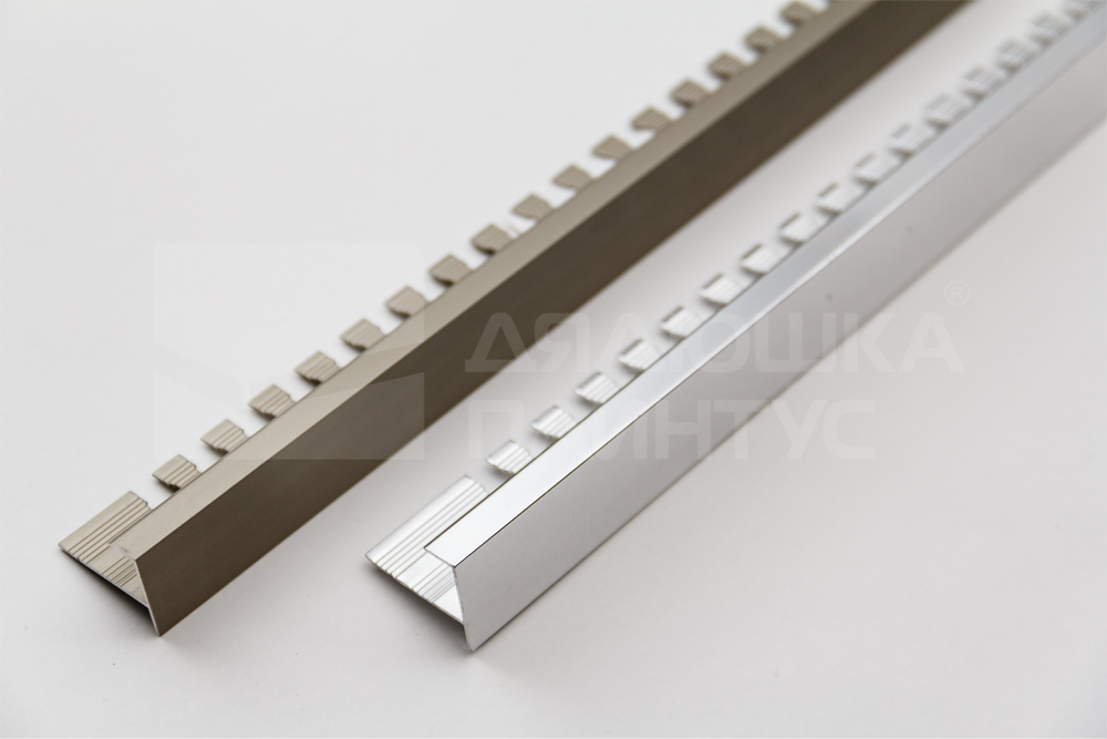 Алюминиевый F-образный профиль (гнущийся)  ПФ-10   серебро/глянец 2,7 м