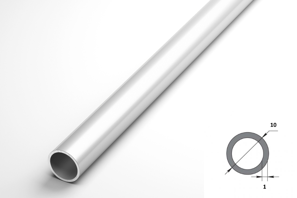 Труба круглая Ø 12 мм ТКр 03.2000.501л Серебро